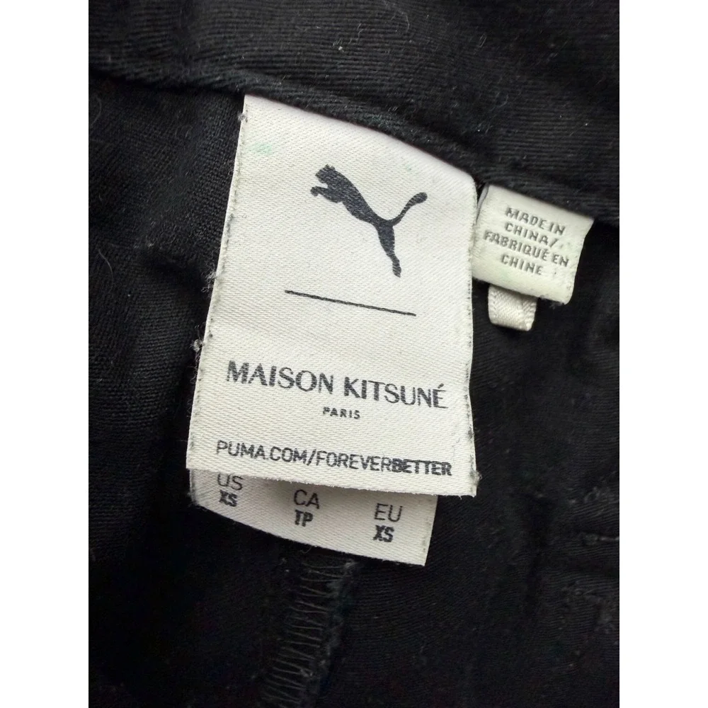 Puma x Maison Kitsune Paris Straight Leg Cargo Pants Black Mens Size XS